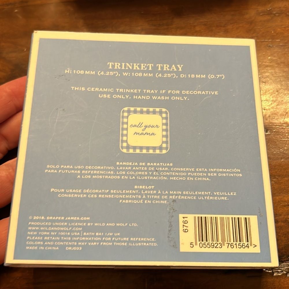 Draper James Decorative Accent Ceramic Trinket Tray, Call Your Mama NWT Ipsy bag - Picture 3 of 6